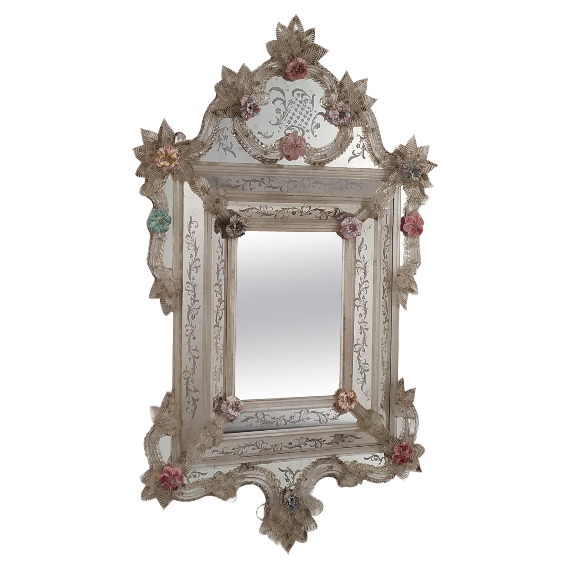  "Laguna" Reproduction of Antique Venetian Mirror by Fratelli Tosi Murano For Sale