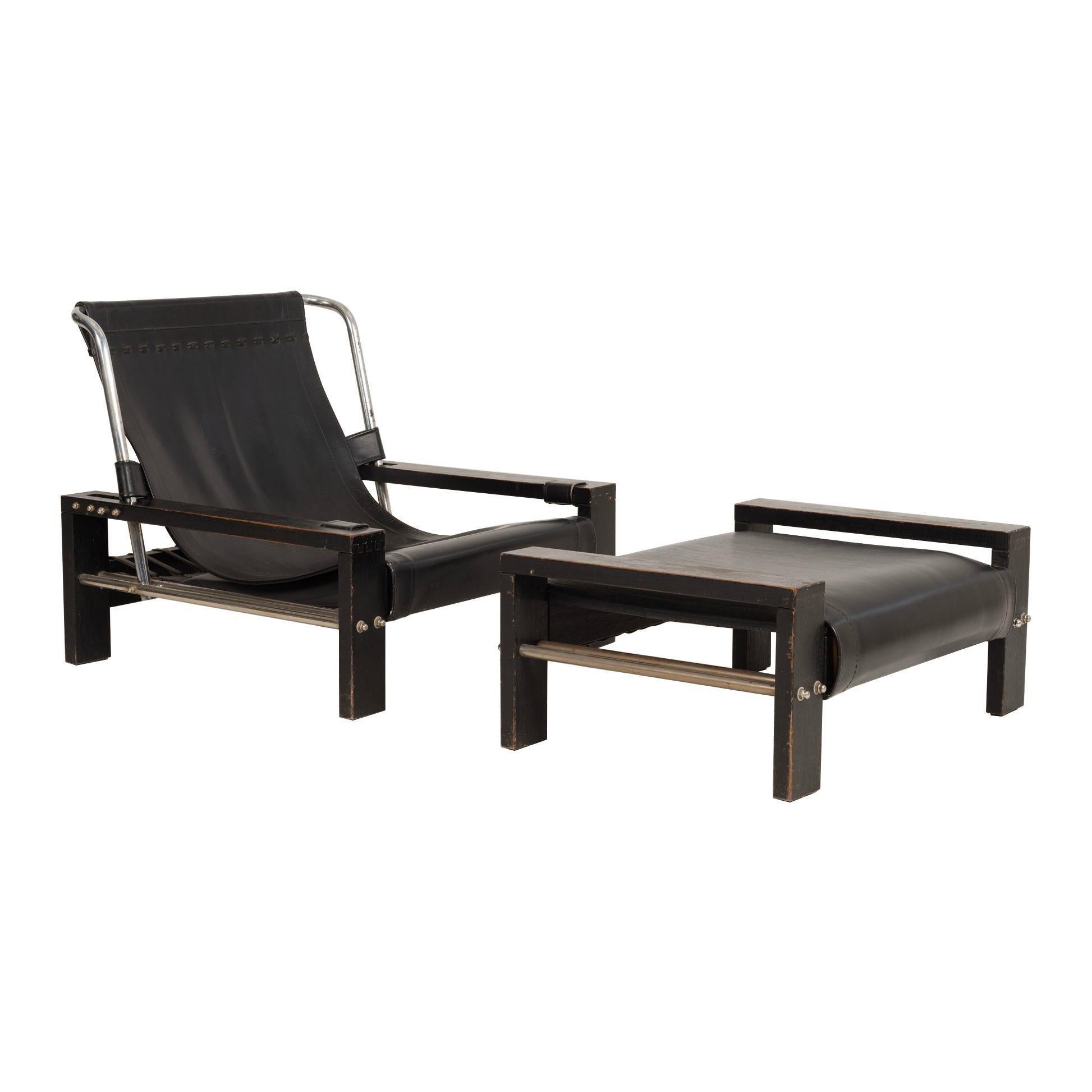 Lounge Chair and Ottoman by Atelier Sonja Wasseur For Sale