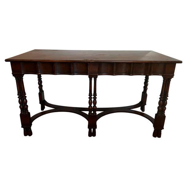 Antique Fluted Colonial Library Console Table for W. and J. Sloane For ...
