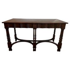 Ancienne table console de bibliothèque coloniale cannelée pour W. & J. Sloane 