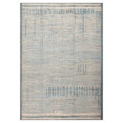 Collection Nazmiyal, bleu clair, fait à la main, taille de la pièce moderne 9' x 12'7".