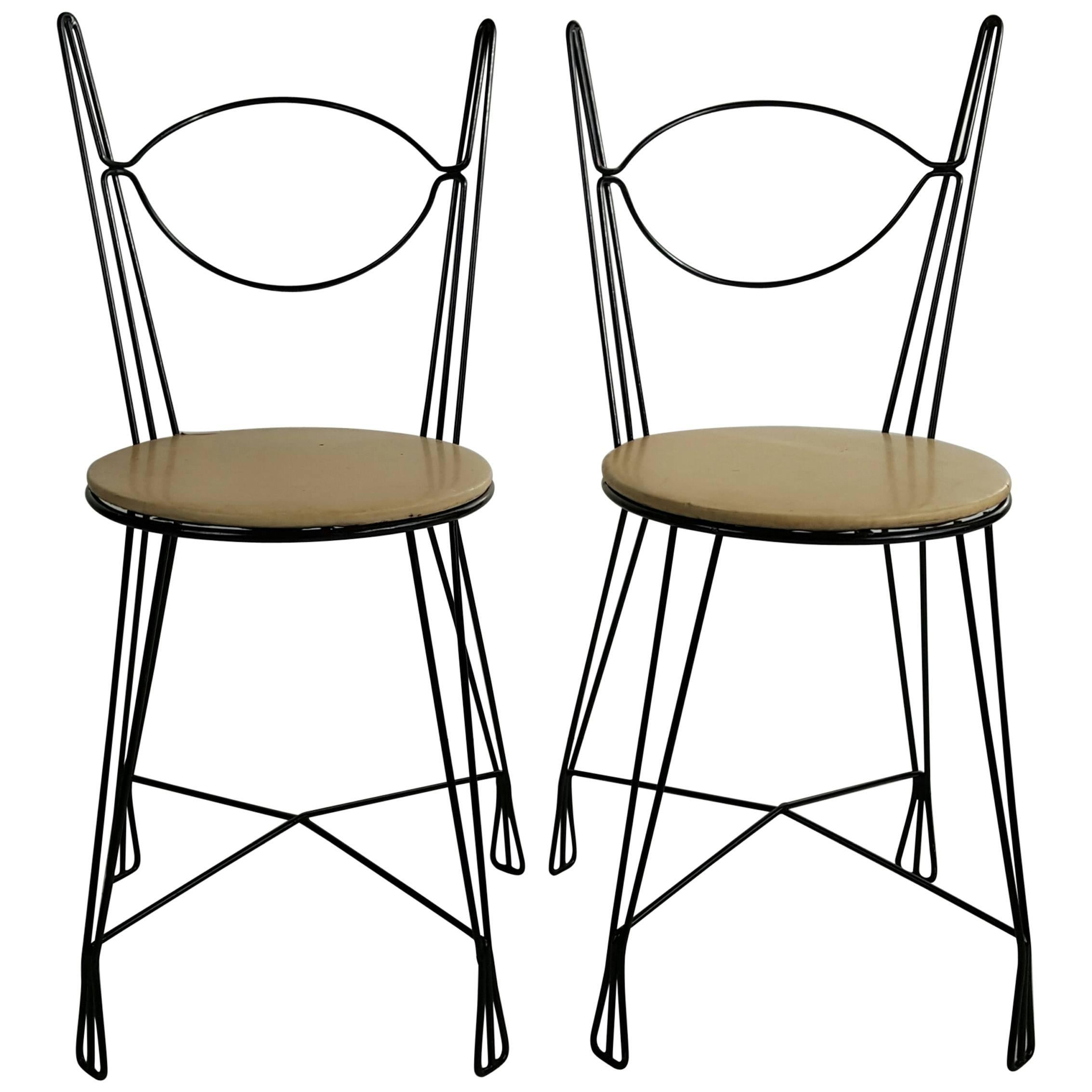 Two Tony Paul for Raymor Ice Cream Parlor Group Chairs