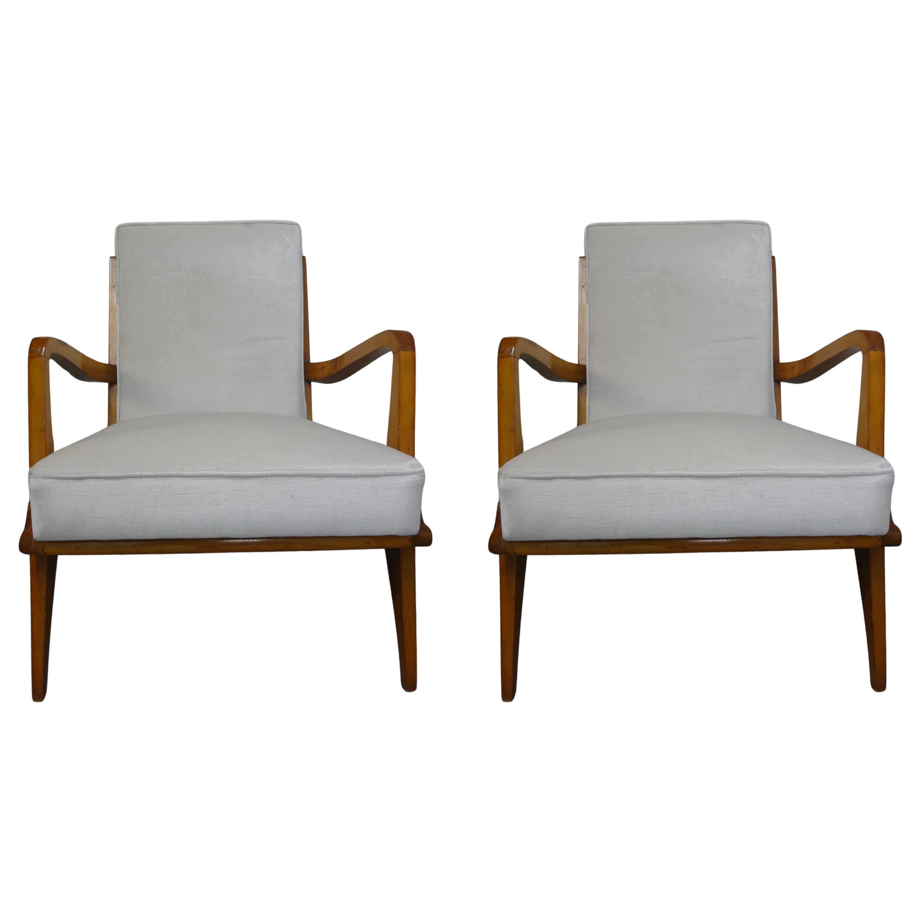 Pair Of Italian Modern Lounge Chairs For Sale