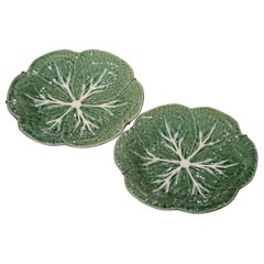 Pair of Vintage Portuguese Bordallo Pinheiro Decorative Cabbage Wall Platters