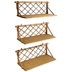 Used A BRUTALIST Set of 3 SHELVING UNITS by ADRIEN AUDOUX FRIDA MINNET, France, 1950