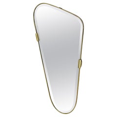 Mid Century Modern Used Oval Brass Wall Mirror Full Length Mirror 1950s Italy