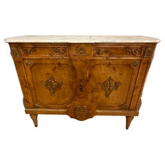 Antique 19th Century French Louis XV Style Marble Top Sideboard