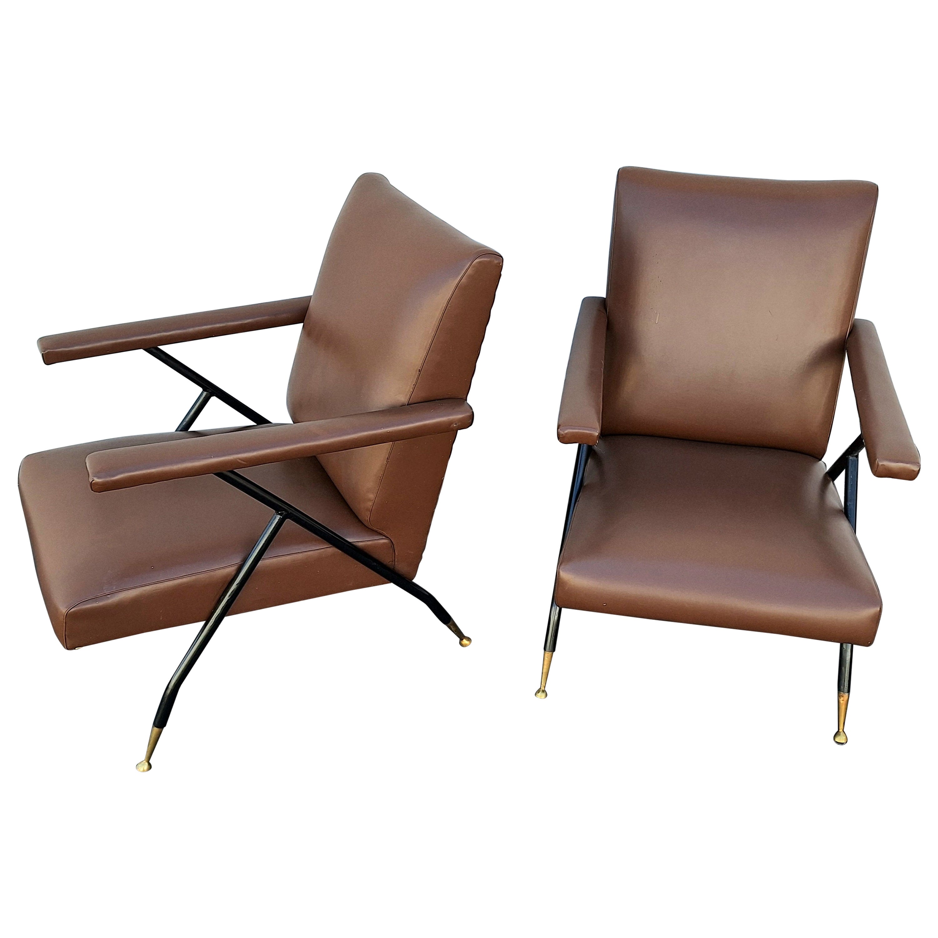 Italian Club Chairs from the 1960 s  For Sale