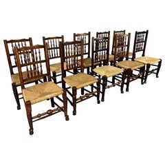 Harlequin Antique Spindle Back Dining Chairs- Set of 10