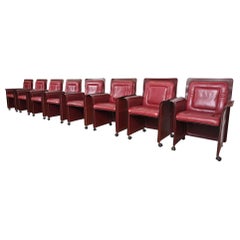 Guido Faleschini for I4 Mariani Postmodern Burgundy Italian Leather Armchairs