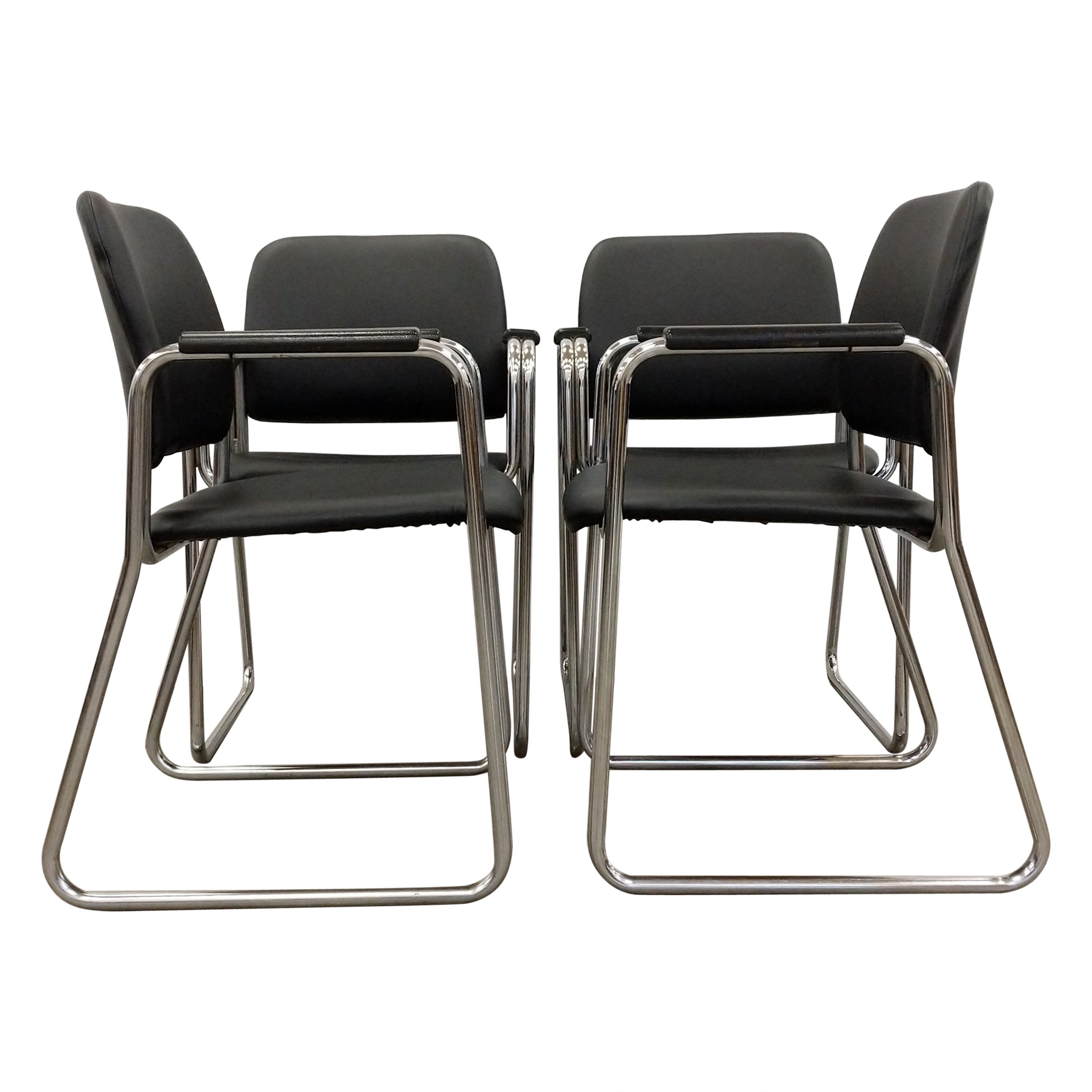 Ensemble de 4 fauteuils tchèques Vintage Mid Century Modern