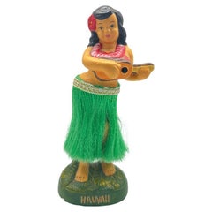 7" Hawaiianische Hula Nodder Vintage Ukelele Mädchen Tänzerin Bobble