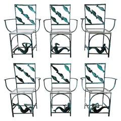 Ensemble de 6 chaises modernes françaises d'après-guerre Jacques Dufresne (1922-2014)