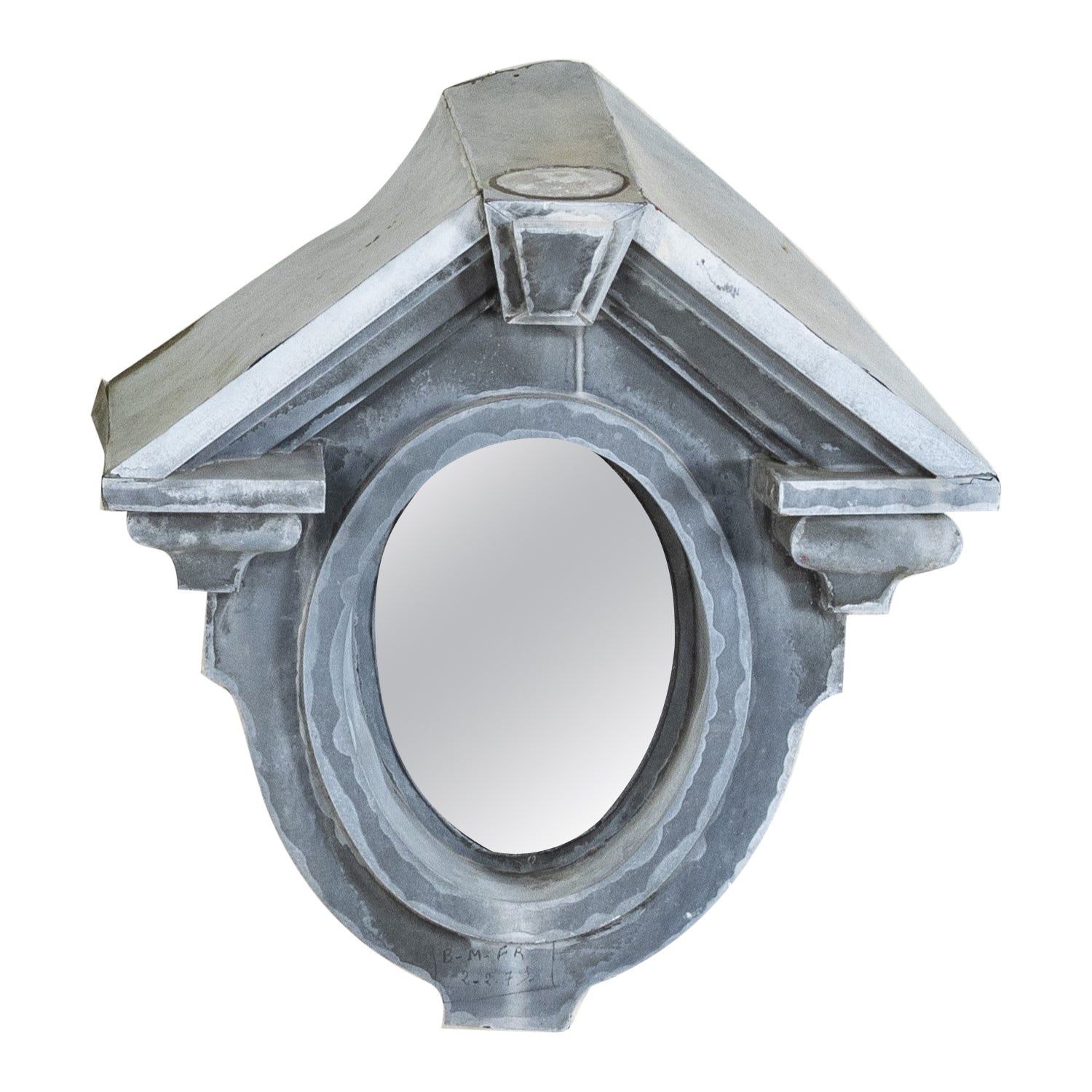 Impressive Late 19th Century Zinc Window, Oeil de Boeuf, Frame or Mirror For Sale