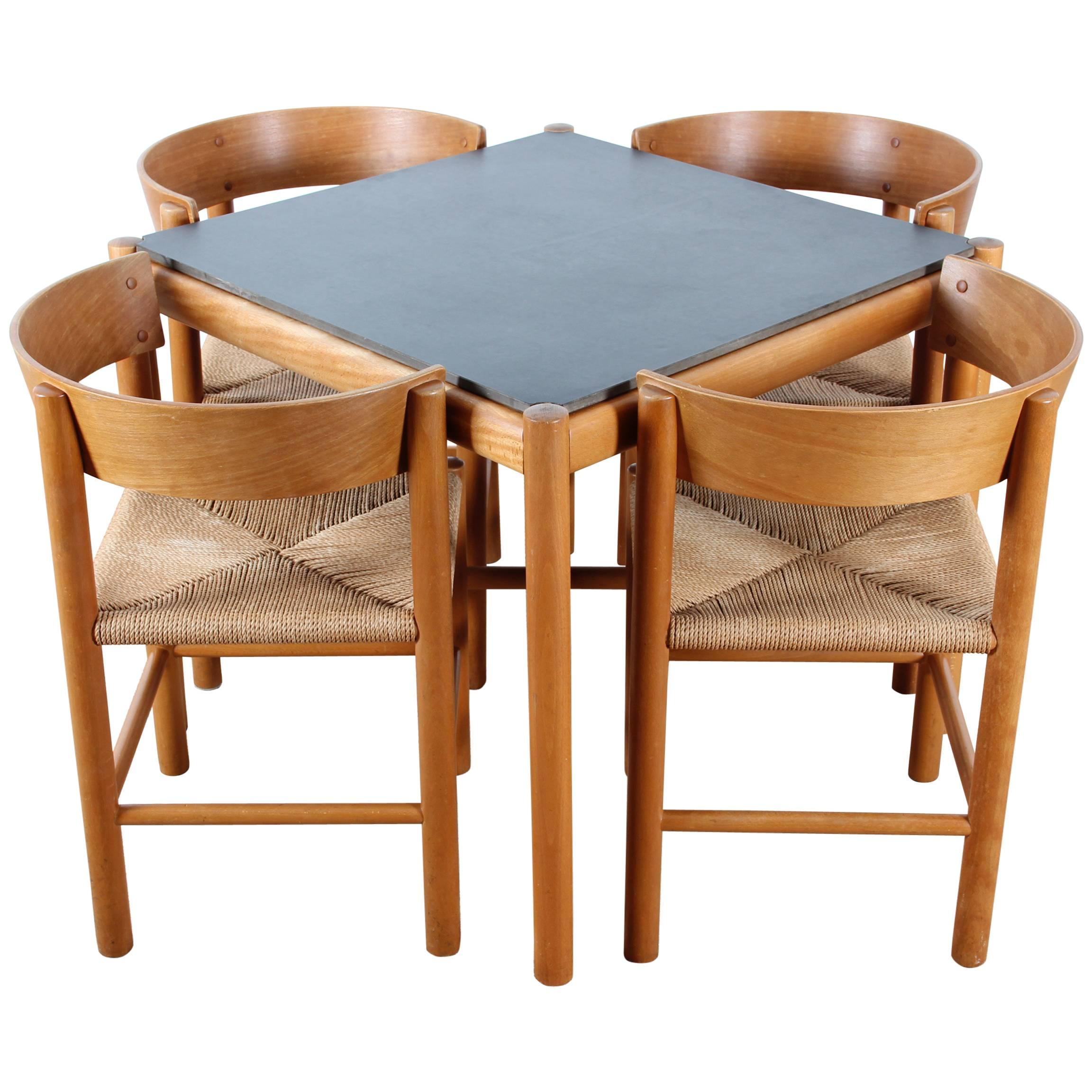Set of Dining Table and Four Chairs, Model FH4216 & FH4226