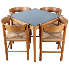 Vintage Set of Dining Table and Four Chairs, Model FH4216 & FH4226