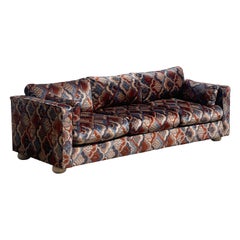 Retro 1970s Paisley Print Sofa 