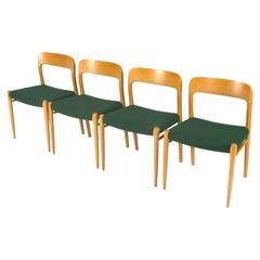 Niels O. Møller Set of Four Dining Chairs, Denmark, 1950s-1960s
