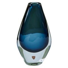 Blue Glass Vase by Nils Landberg for Orrefors