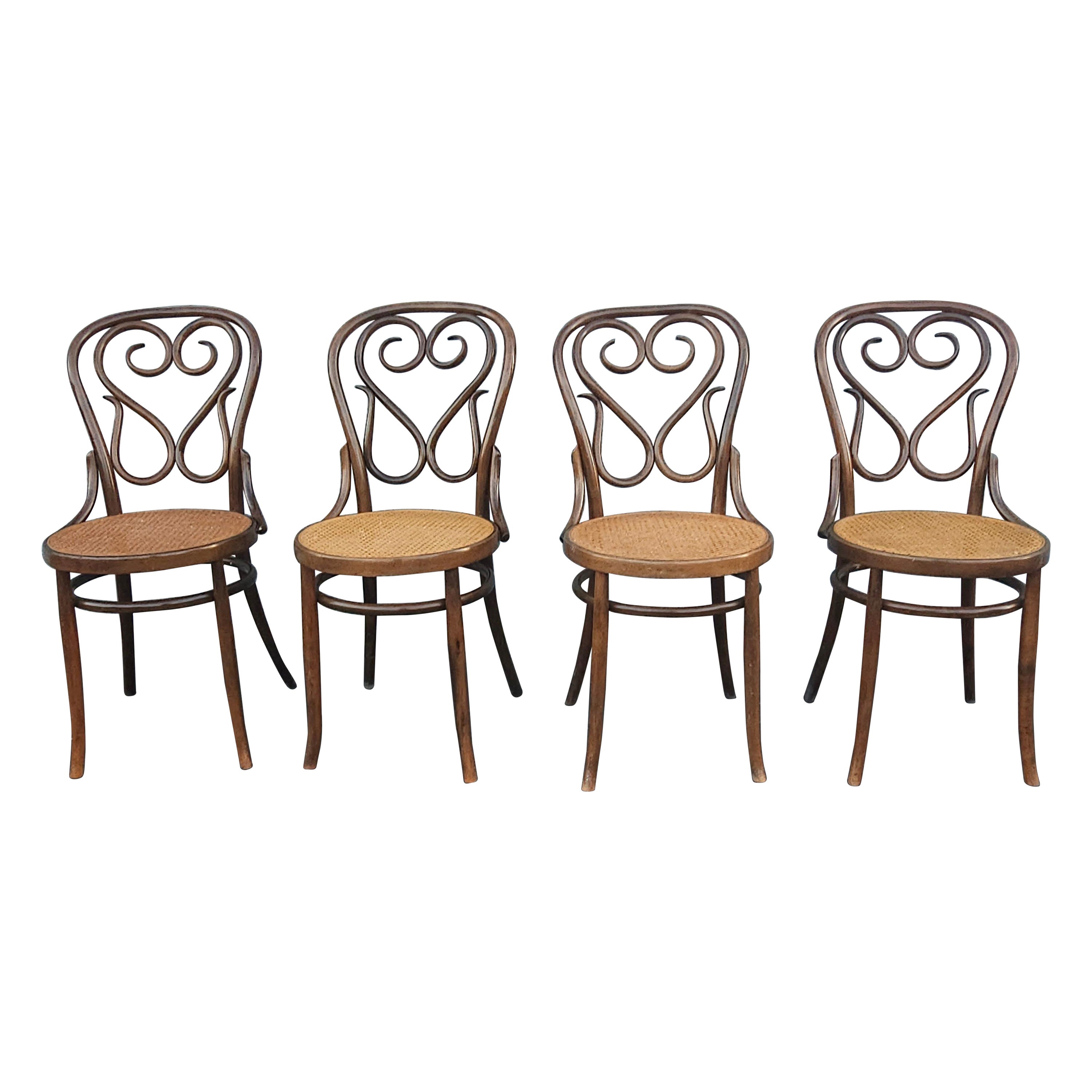 Set of 4 Thonet No 4  "Cafe Daum" Benwood Chairs by Salvatore Leone, Circa 1960s For Sale
