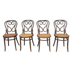 Lot de 4 Thonet n° 4  Chaises en bois de café Daum de Salvatore Leone, vers les années 1960