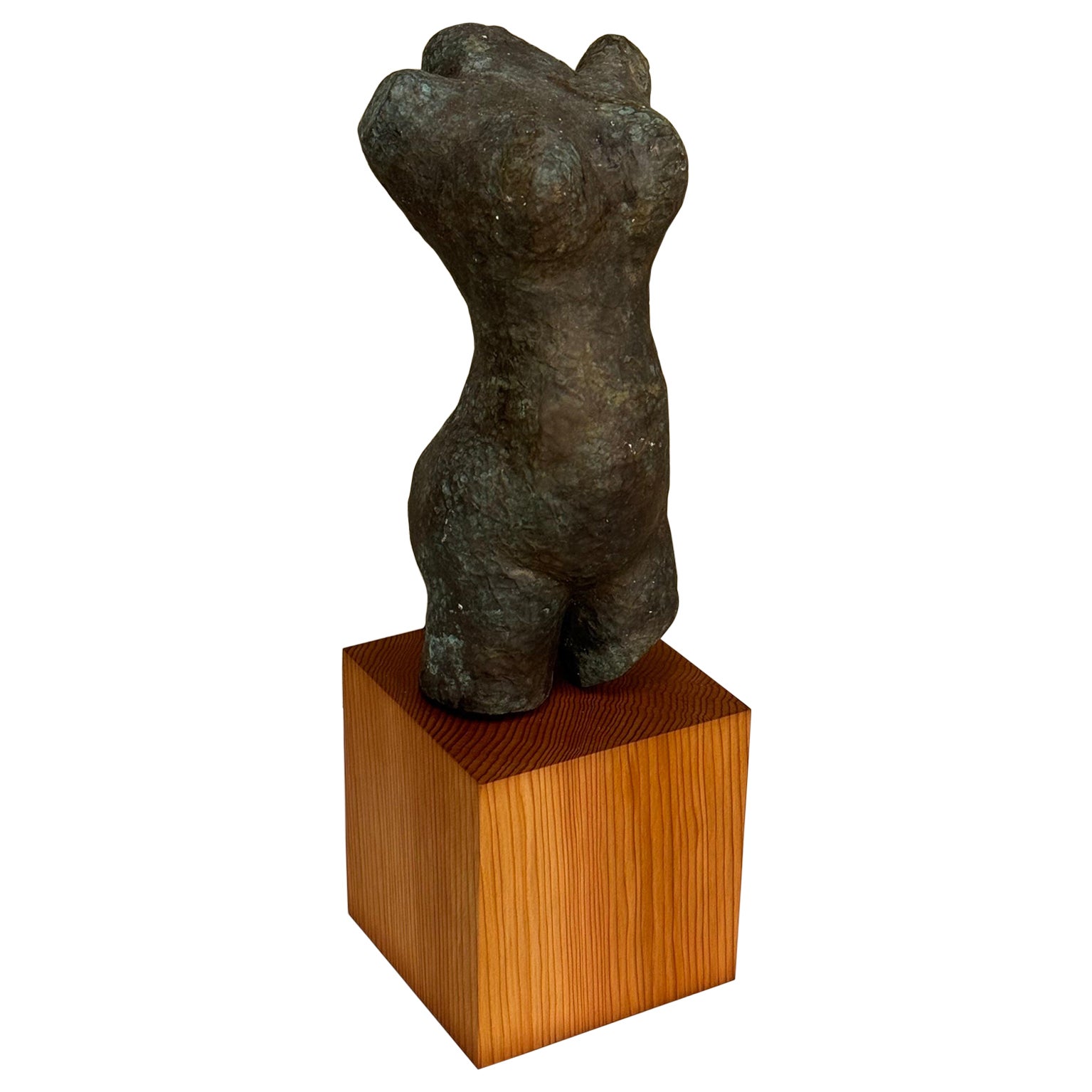 Sculpture figurative abstraite en bronze des années 1970