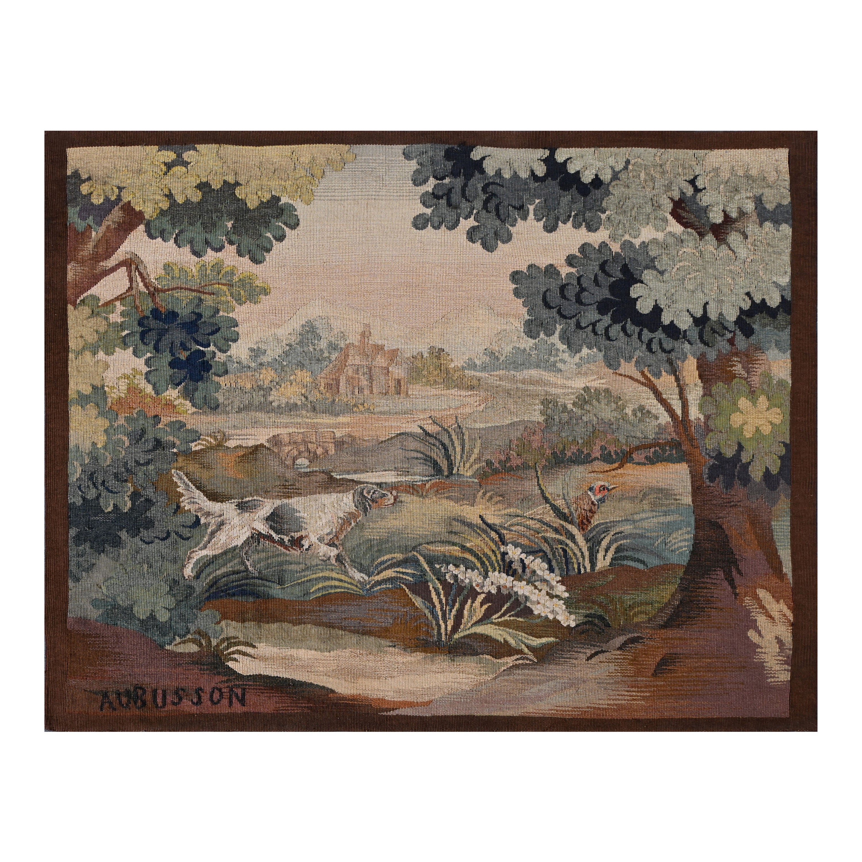 Aubusson Wandteppich - The Dog And Pheasant Nach Jean-Baptiste Oudry - N° 1398 im Angebot