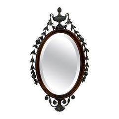 Antique Mirror ovale in legno e bronzo