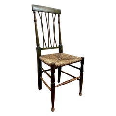 Vintage French Arts and Crafts Rush Seated Chair