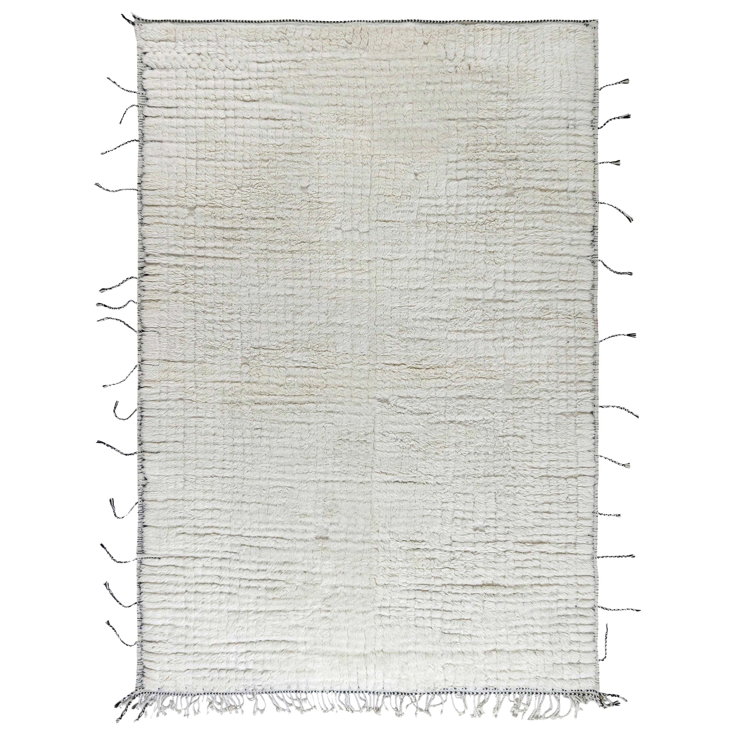 Contemporary Tribal Style Moroccan White, Grey Handmade Rug by Doris Leslie Blau For Sale