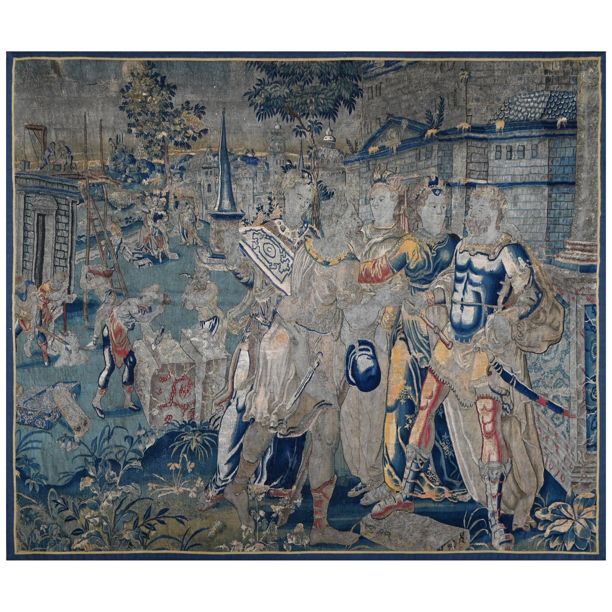 Die Stiftung von Konstantinopel – Frencch Aubusson Wandteppich 17. Jahrhundert, Nr. 1381  im Angebot