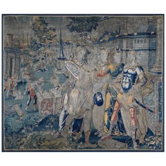 Antique The Foundation of Constantinople - Frencch Aubusson Tapestry 17th Cntury N 1381 