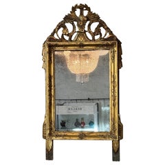 Antique Carved and Gilded French Provincial MIrror, 18th-19th Century