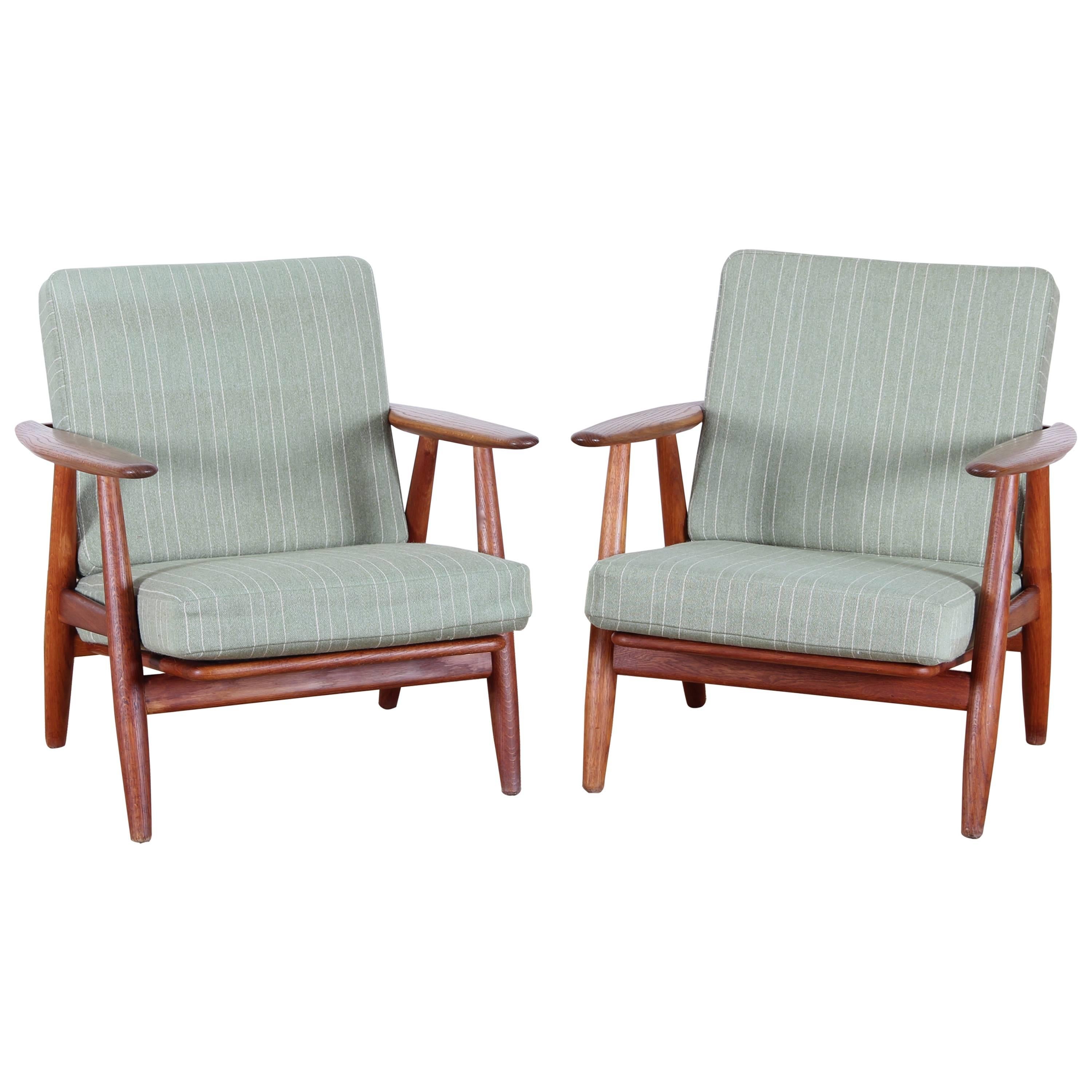 Danish Mid-Century Modern Pair of "Cigar Chairs" GE-240