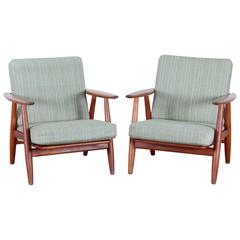 Danish Mid-Century Modern Pair of "Cigar Chairs" GE-240