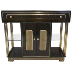Romweber Burl Wood Bar or Server Cart in the Style of Mastercraft