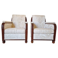 Vintage Pair of Art Deco Armchairs Cl