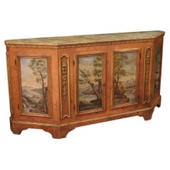 20th Century Carved Lacquered and Hand Painted Wood Venetian Sideboard, 1950