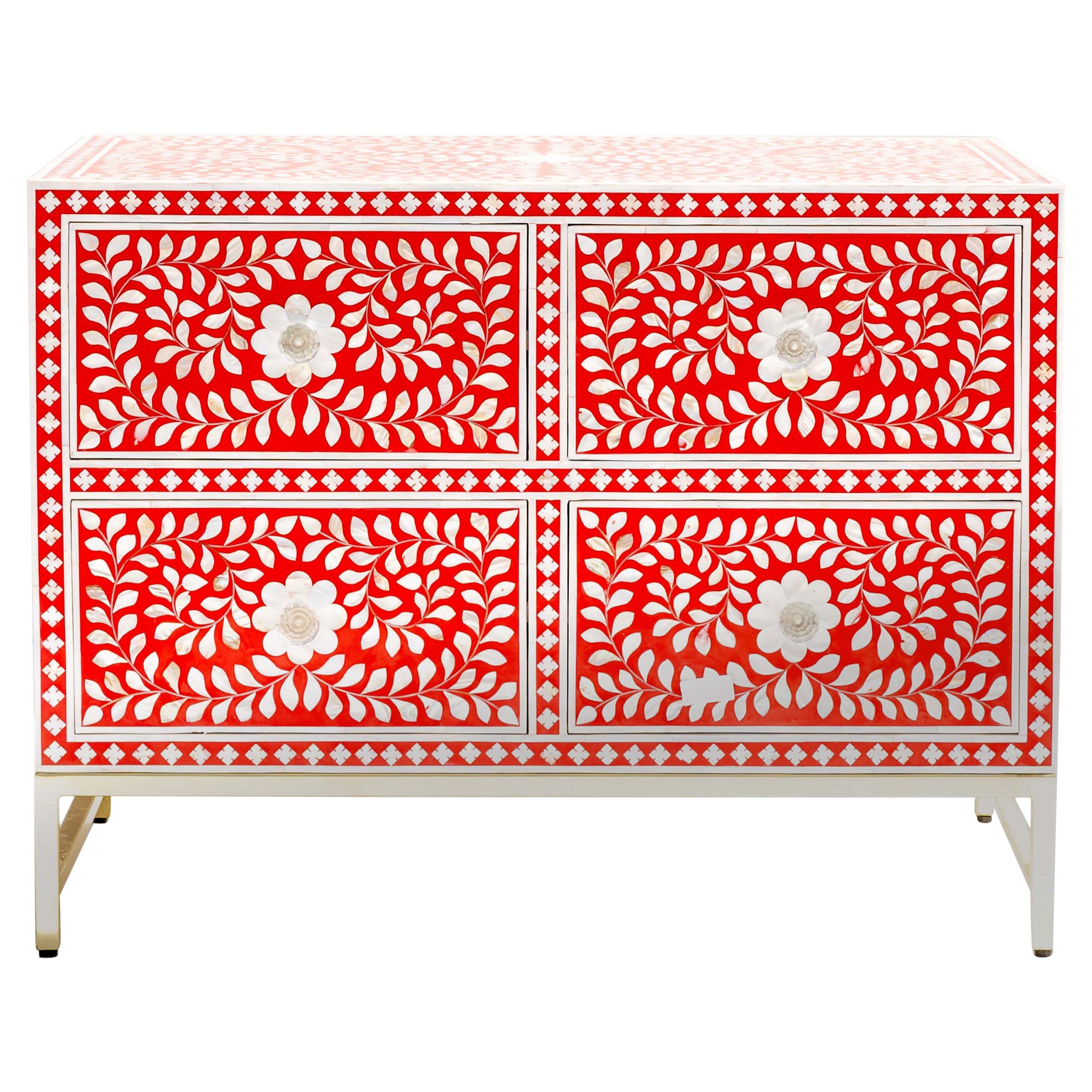  Love - Red MOP Four Drawer Dressers