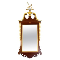 1940s Vintage Neoclassical Mahogany Gilded Mirror