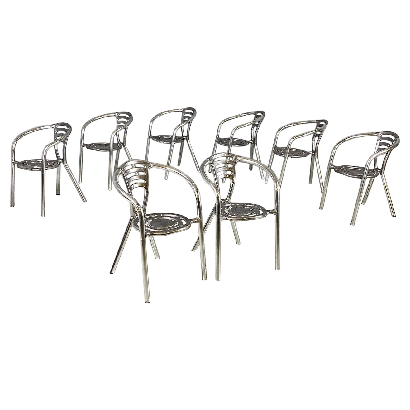 Italian modern Boulevard aluminium chairs by Ferdinand A. Porsche for Ycami 1990