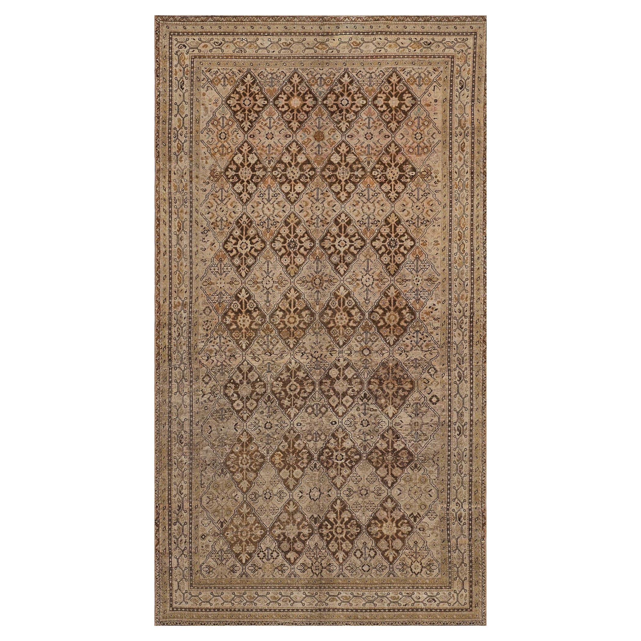 Hand-Knotted Antique Circa-1900 Floral Persian Malayer Rug For Sale