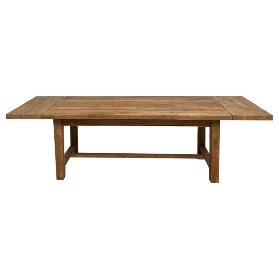 Large french extendable solid oak farm table