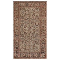 Antique Traditional Hand-Woven Herati-Pattern Wool Indian Amritsar Rug