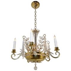 Maison Bagues Style Crystal Leaf Chandelier or Pendant Light 12