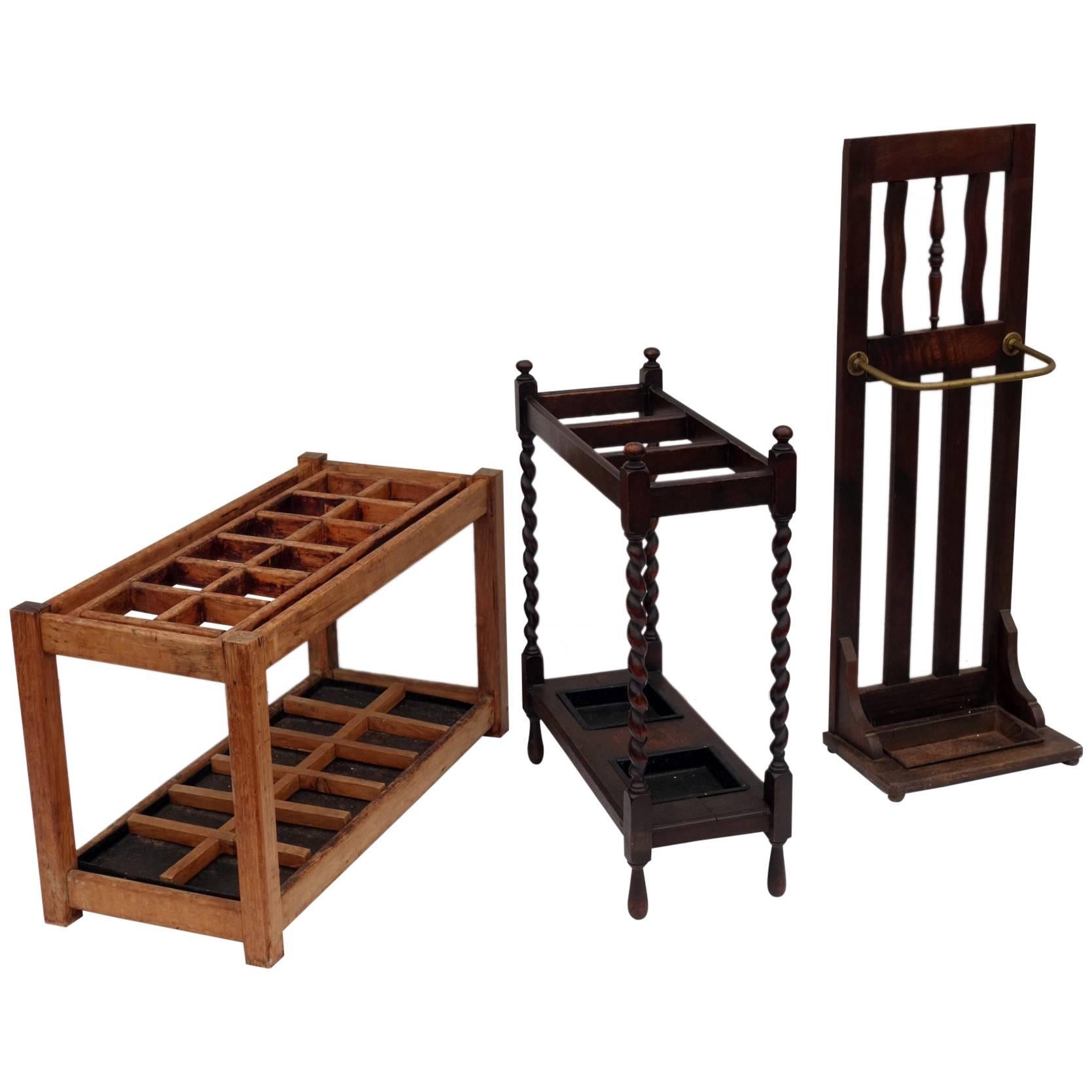 Wooden Umbrella and Stick Stands For Sale