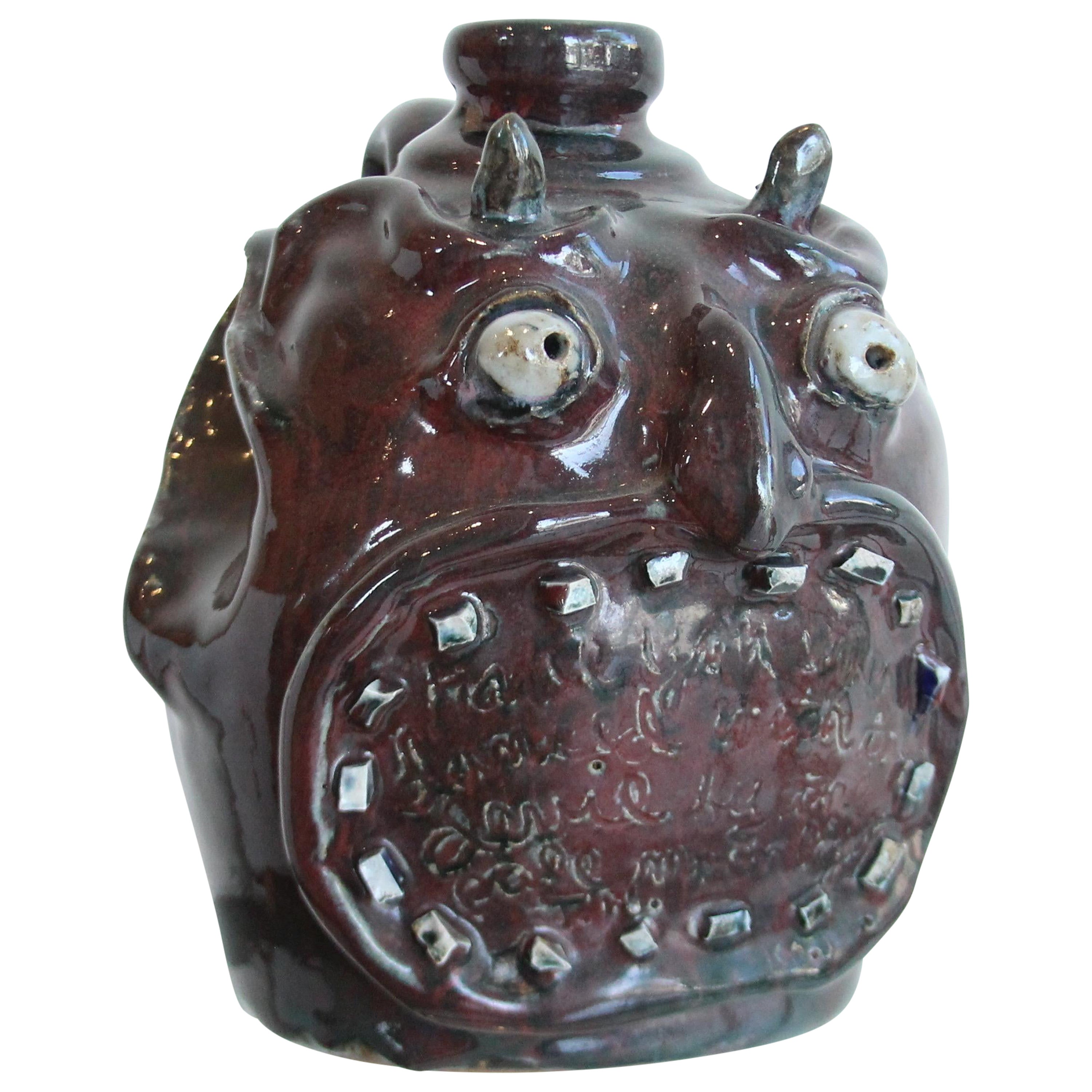 Robert Jackson Big Mouth Devil Face Jug, 1990s For Sale