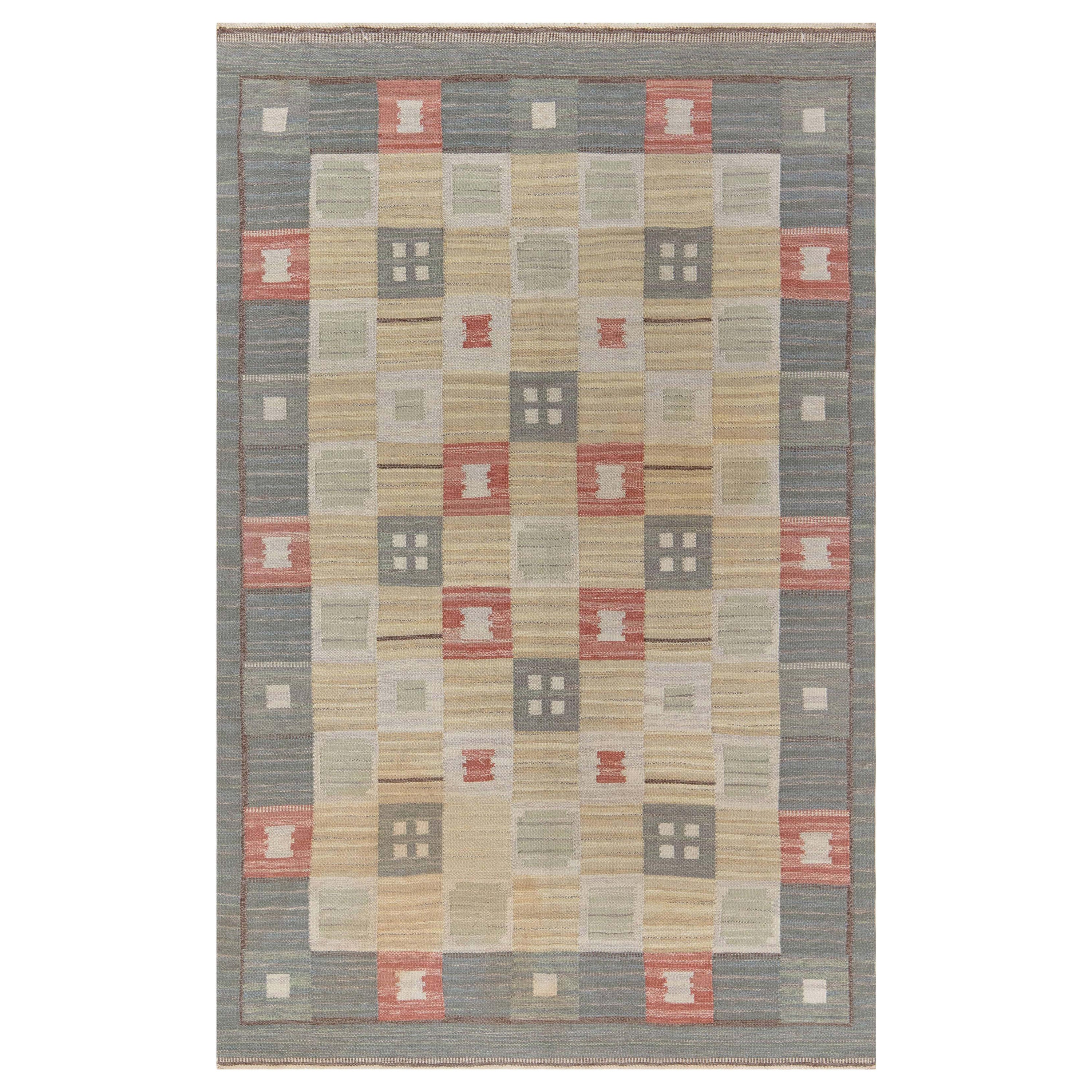 Vintage Swedish Flat Weave Rug by Carl Dangel 'CD'