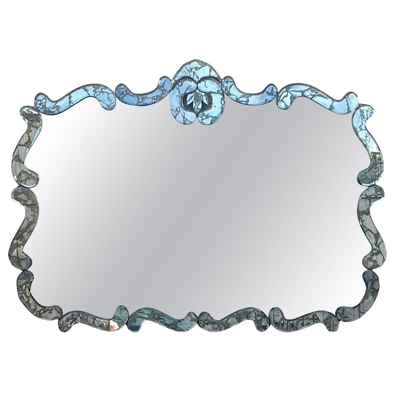 Miroir Regency vintage en verre fumé