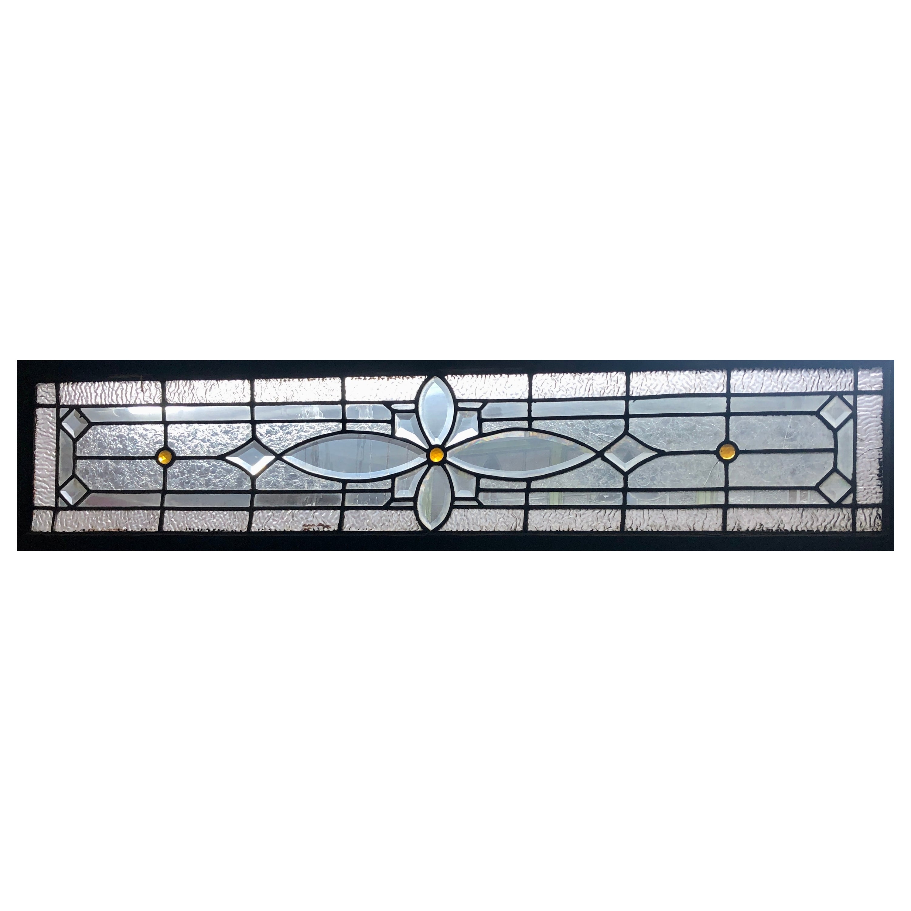 Leaded Glass Transom Window 58"x14"